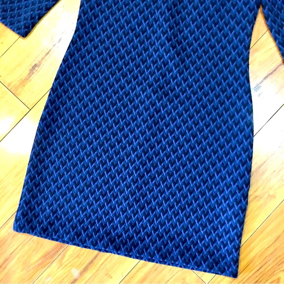 Banana Republic navy blue herringbone diamond pattern cotton mini dress - Picture 4 of 9